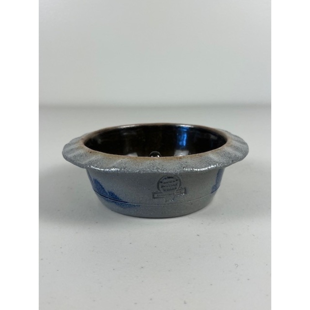 Rowe Pottery Works 1987 Salt Glazed Apple Pie Baker Stoneware Scallop Bowl 5.5"